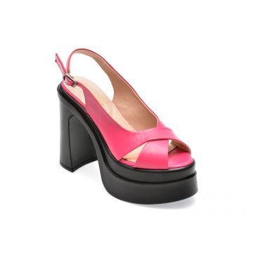 Sandale GOLD DEER fucsia, 13006, din piele naturala