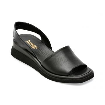 Sandale IMAGE negre, 551112, din piele naturala