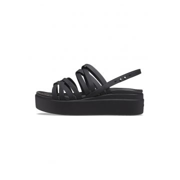 Sandale wedge cu logo Brooklyn