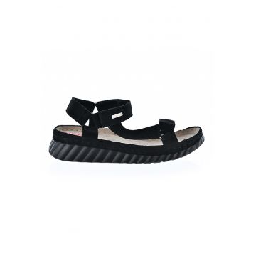 Sandale wedge de piele intoarsa