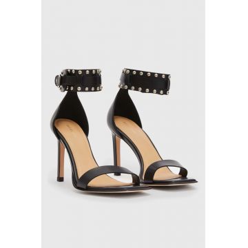 AllSaints sandale de piele ALMA femei, culoarea negru, cu toc cui, WF027Z