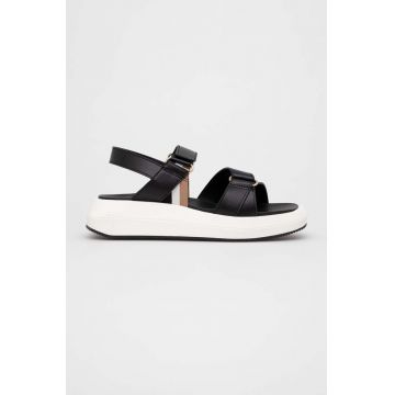 BOSS sandale Jess Sandal-FL femei, culoarea negru, cu platforma, 50493086