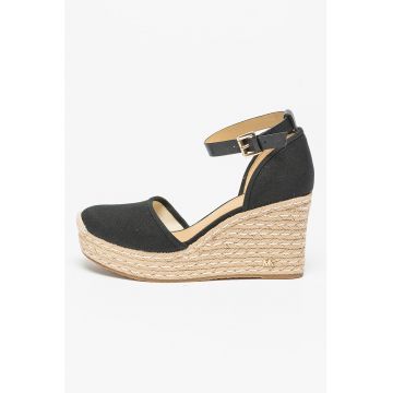 Sandale din denim cu talpa wedge Kendrick