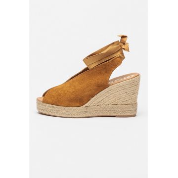 Sandale-espadrile din piele intoarsa Ancon