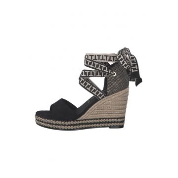 Sandale-espadrile wedge cu bareta infasurabila