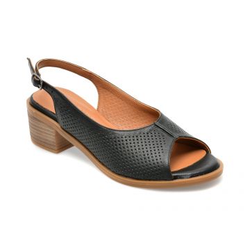 Sandale GRYXX negre, 22601, din piele naturala