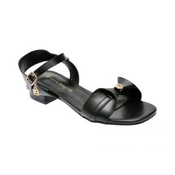 Sandale LAURA BIAGIOTTI negre, 8080, din piele ecologica