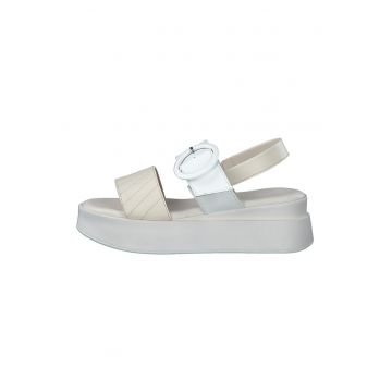 Sandale slingback de piele ecologica