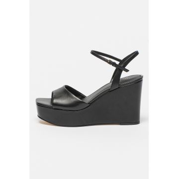 Sandale wedge de piele