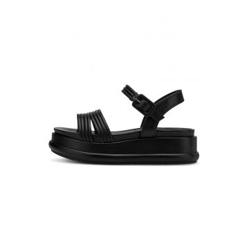 Sandale wedge de piele ecologica