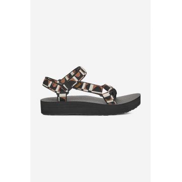 Teva sandale femei, culoarea negru, cu platforma