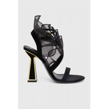 Kat Maconie sandale din piele intoarsa Amba culoarea negru