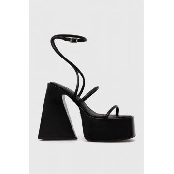 Naked Wolfe sandale de piele Angel culoarea negru