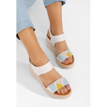 Sandale cu platforma piele Lauria albe