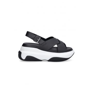 Sandale wedge cu catarama