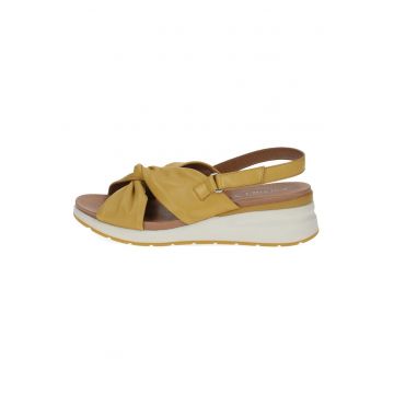 Sandale wedge de piele