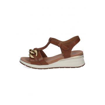 Sandale wedge de piele