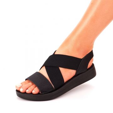 Sandale Dama Negre Cu Elastic Rhianon