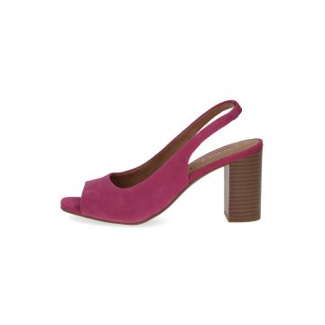 Sandale slingback de piele intoarsa