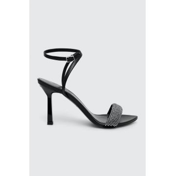 HUGO sandale de piele Katniss Sandal 90 culoarea negru, 50504516