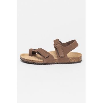 Sandale din piele nabuc cu inchidere velcro Brionia