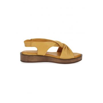 Sandale slingback de piele