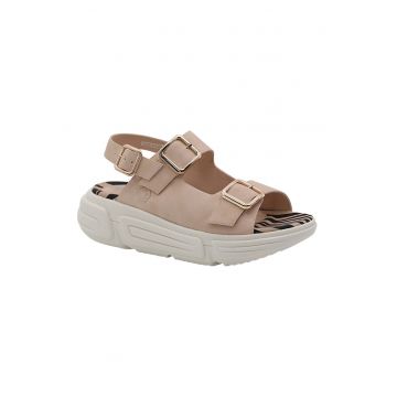 Sandale wedge de piele ecologica Mara