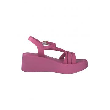 Sandale wedge de piele