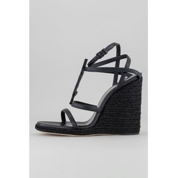 Sandale wedge tip espadrile cu monograma Cassandra