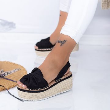 Sandale Dama cu Platforma FS27 Negru | Mei