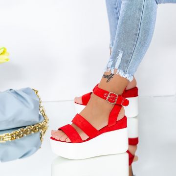 Sandale Dama cu Platforma GY10 Rosu | Mei