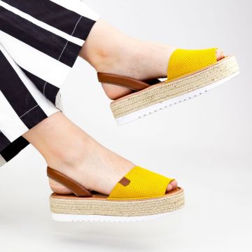 Sandale Dama cu Platforma WH1932 Yellow | Mei