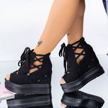 Sandale Dama cu Platforma WLHBY1 Negru | Mei