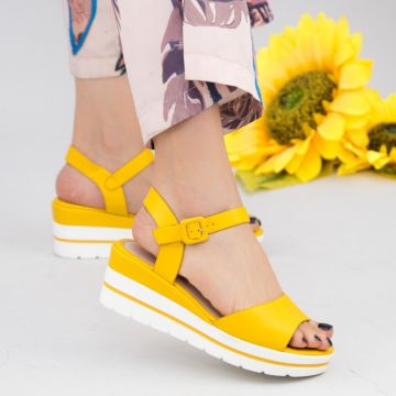 Sandale Dama cu Platforma WT9 Yellow | Mei