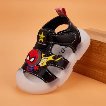 Sandale Baiat Negre Cu Luminite Darda