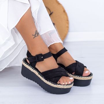Sandale Dama cu Platforma KMD1 Negru | Mei