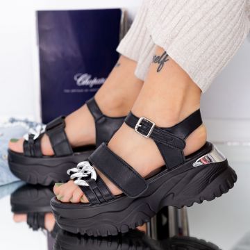 Sandale Dama cu Platforma WL200 Negru | Mei