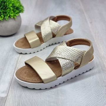 Sandale Fata Aurii Cu Elastic Wave