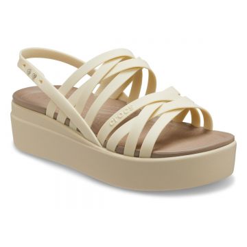 Sandale Crocs Brooklyn Strappy Low Wedge Bej - Bone