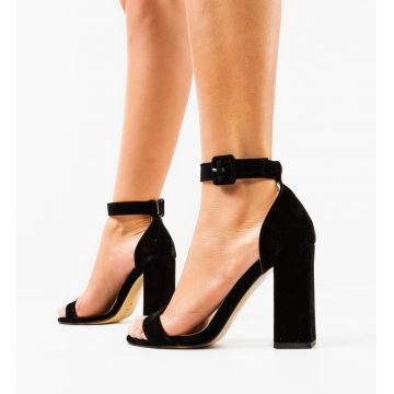 Sandale cu toc Banty Negre 3
