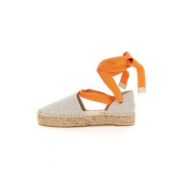 Sandale-espadrile cu model petrecut si monograma
