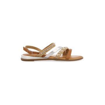 Sandale slingback cu detalii de piele Baneins