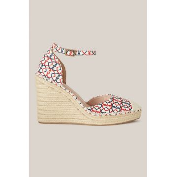 Sandale wedge tip espadrile cu model