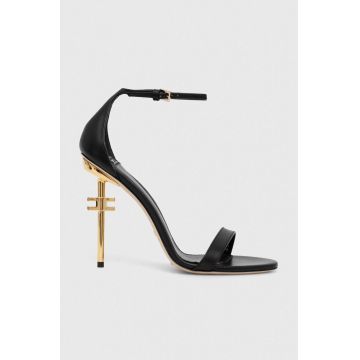 Elisabetta Franchi sandale de piele culoarea negru SA23B41E2