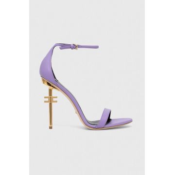 Elisabetta Franchi sandale de piele culoarea violet, SA23B41E2