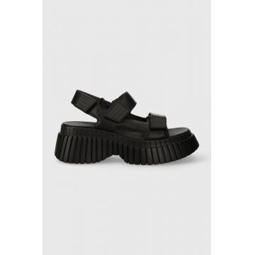 Camper sandale de piele BCN femei, culoarea negru, cu platforma, K201511.005