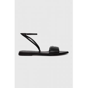 HUGO sandale de piele Ellye femei, culoarea negru, 50517494