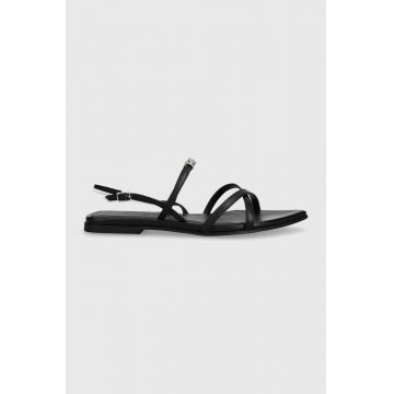 HUGO sandale de piele Ellye femei, culoarea negru, 50517495