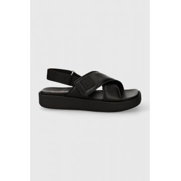 HUGO sandale Emma femei, culoarea negru, cu platforma, 50517334