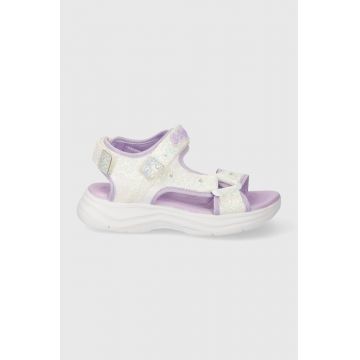 Skechers sandale copii GLIMMER KICKS SANDAL GLITTERY GLAM culoarea alb